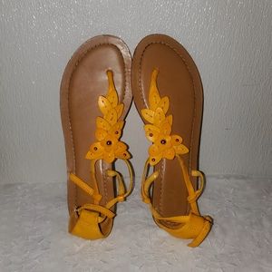 Yellow Jaclyn Smith Flat Sandals